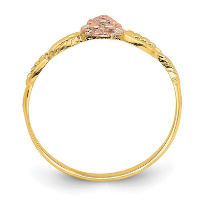 14K Two-tone Gold Flower Ring