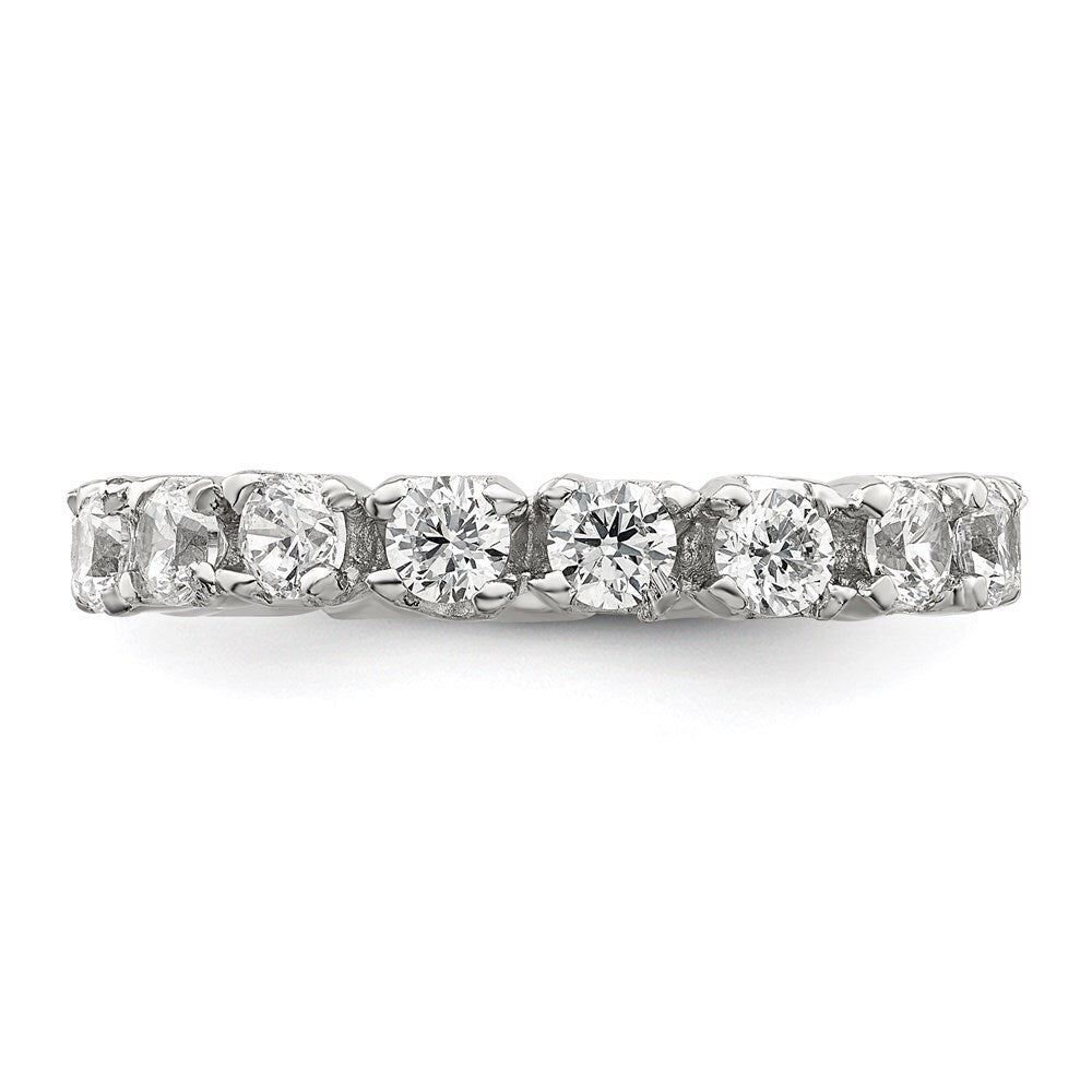 Sterling Silver Rhodium-plated Cubic Zirconia Eternity Ring Size 6