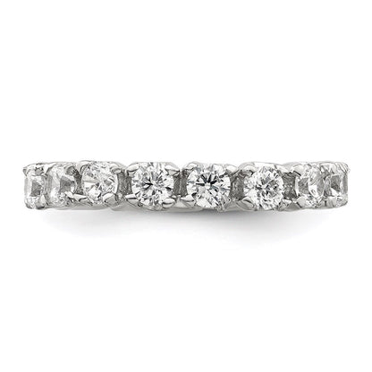 Sterling Silver Rhodium-plated Cubic Zirconia Eternity Ring Size 6