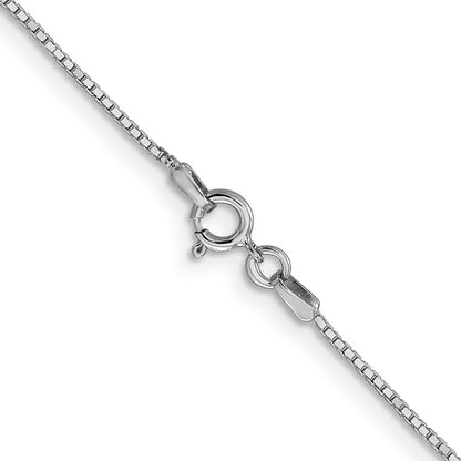 14K White Gold 26 inch .9mm Box with Spring Ring Clasp Chain