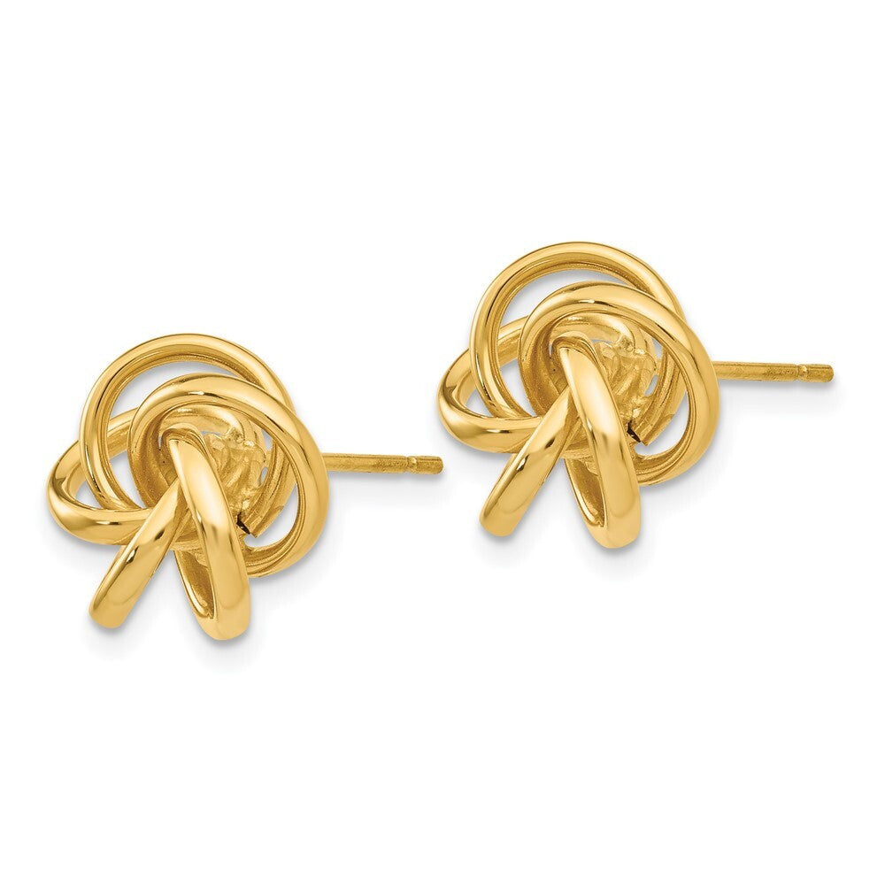 14k Yellow Gold Love Knot Stud Earrings