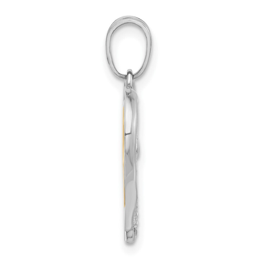 14k Tri-Color Gold Tri-color Diamond-cut Hearts Pendant for Women