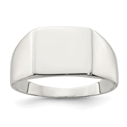 Sterling Silver 11x12mm Closed Back Signet Ring Size 11
