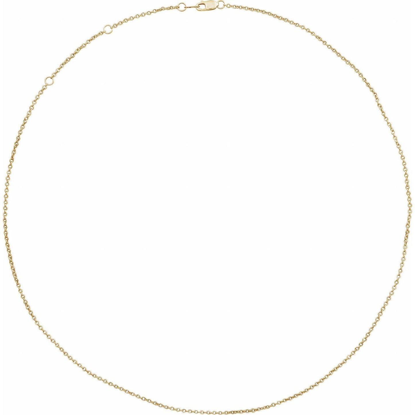 14k Yellow Gold 1.5 mm Cable 16-18" Chain Necklace Fine Gift for Women