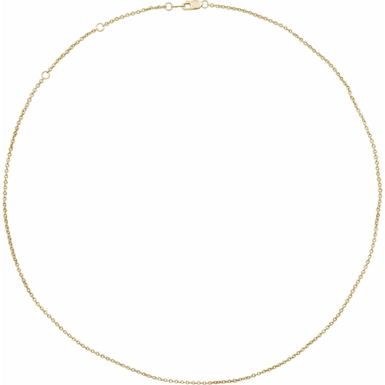 14k Yellow Gold 1.5 mm Cable 16-18" Chain Necklace Fine Gift for Women