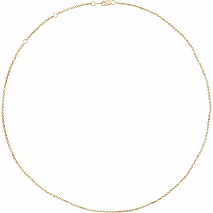 14k Yellow Gold 1.5 mm Cable 16-18" Chain Necklace Fine Gift for Women