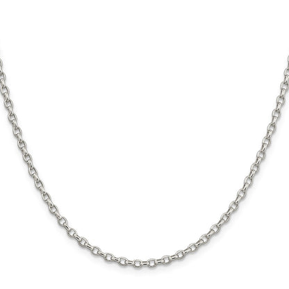 Sterling Silver 2.75mm Oval Fancy Rolo Chain