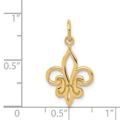 14k Yellow Gold Fleur De Lis Charm Pendant