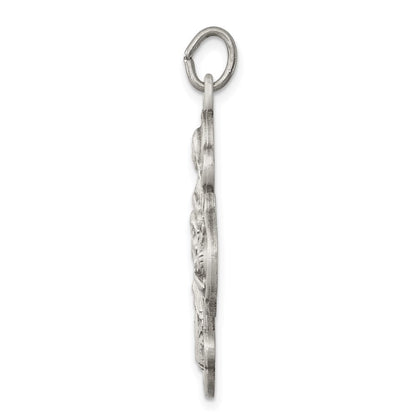 Sterling Silver Antiqued 4-way Medal Pendant Holiday Gift for Women