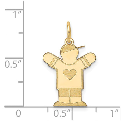 14k Yellow Gold Kid Charm Pendant for Women