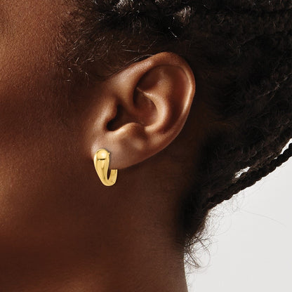 14k Yellow Gold Polished Hinged Earrings