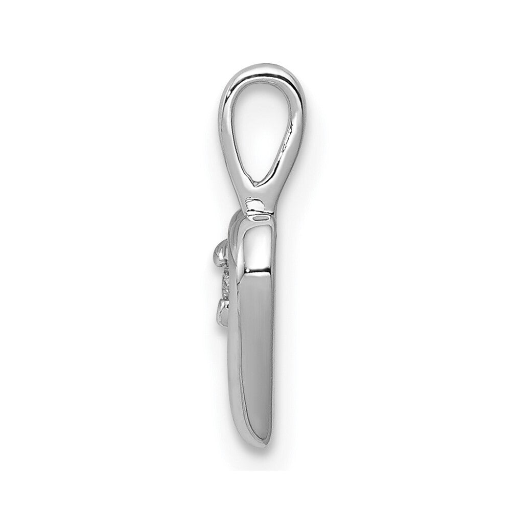 14k White Gold .02ct. Diamond Heart Pendant for Women
