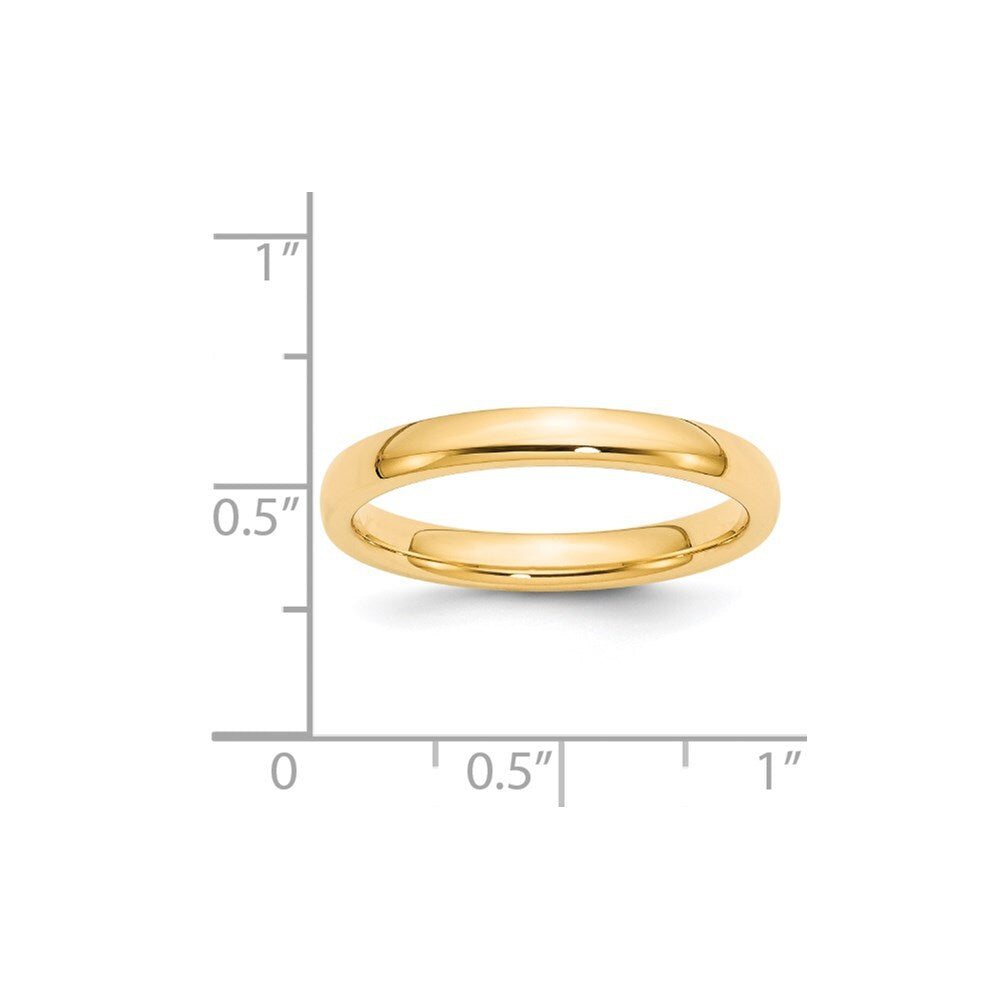 14K Yellow Gold Yellow Gold 3mm Standard Weight Comfort Fit Wedding Band Size 9