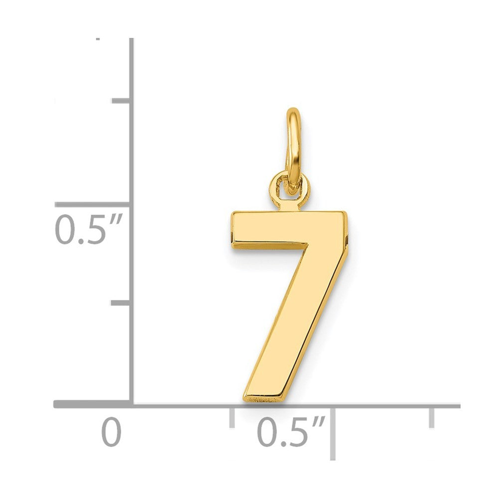 14k Yellow Gold Small Polished Number 7 Charm