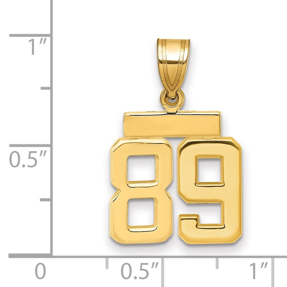 14k Yellow Gold Small Polished Number 89 Charm