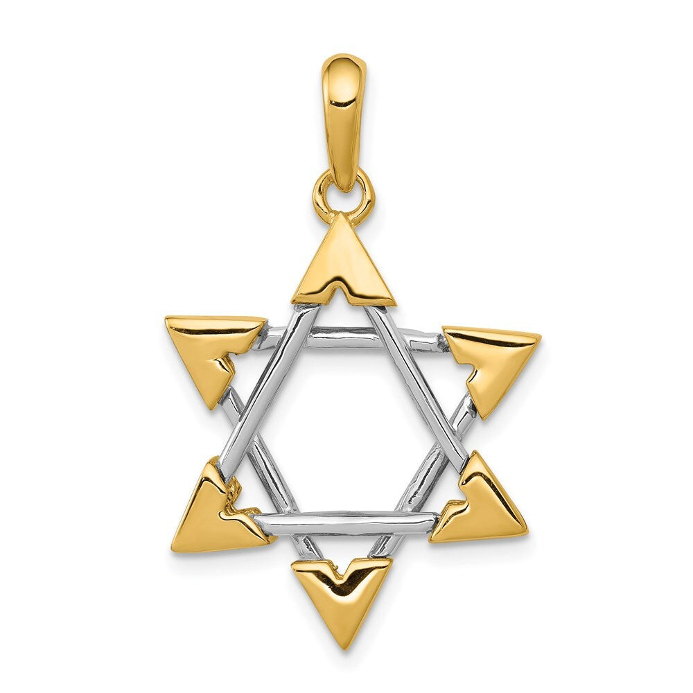 14k Two-tone Gold Star of David Pendant for Women
