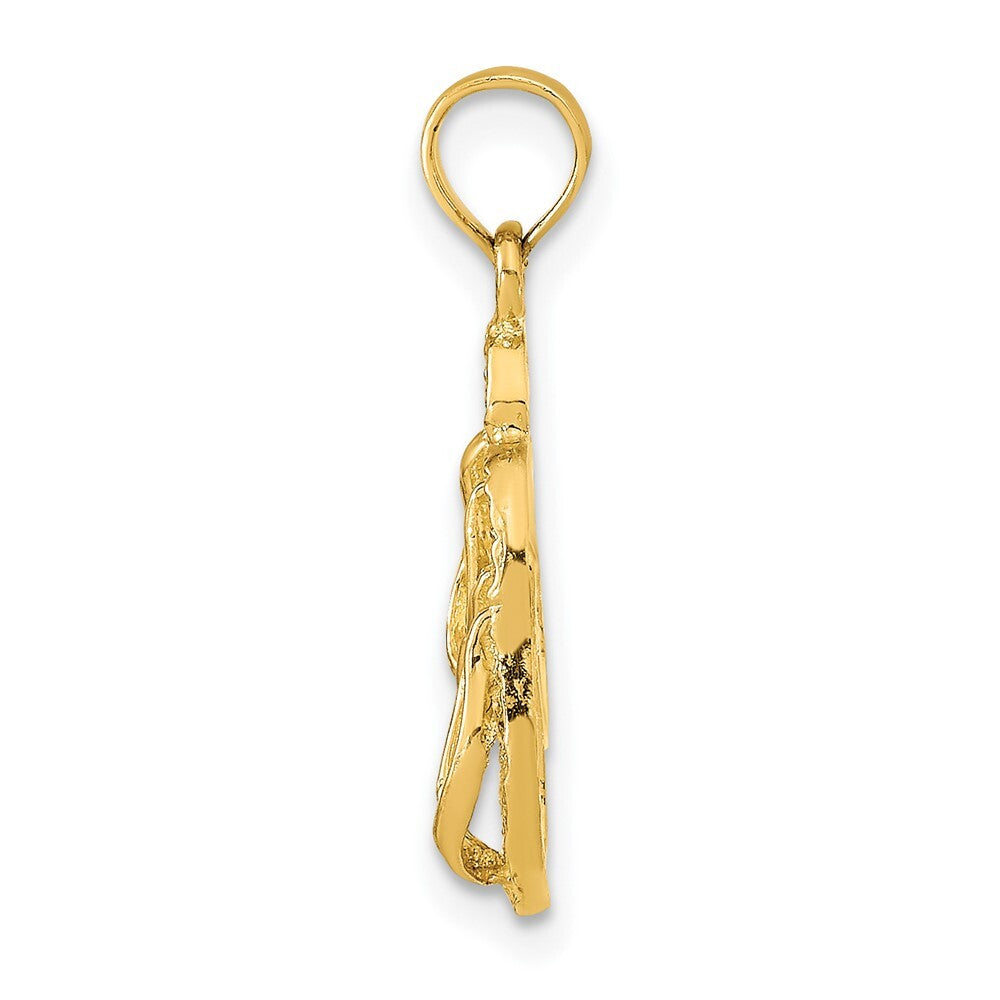 14k Yellow Gold ST. GEORGE ISLAND Reversible Flip Flops Pendant for Women
