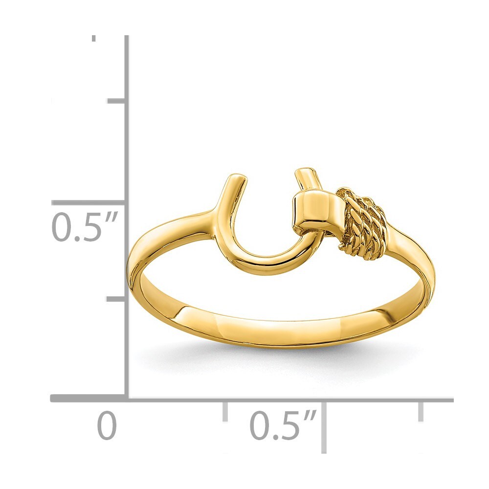 14K Yellow Gold Horseshoe Ring Size 7