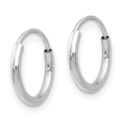 14k White Gold Endless Hoop Earrings Gift for Women