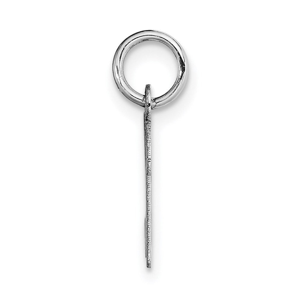 14k White Gold Small Script Letter K Initial Charm Pendant