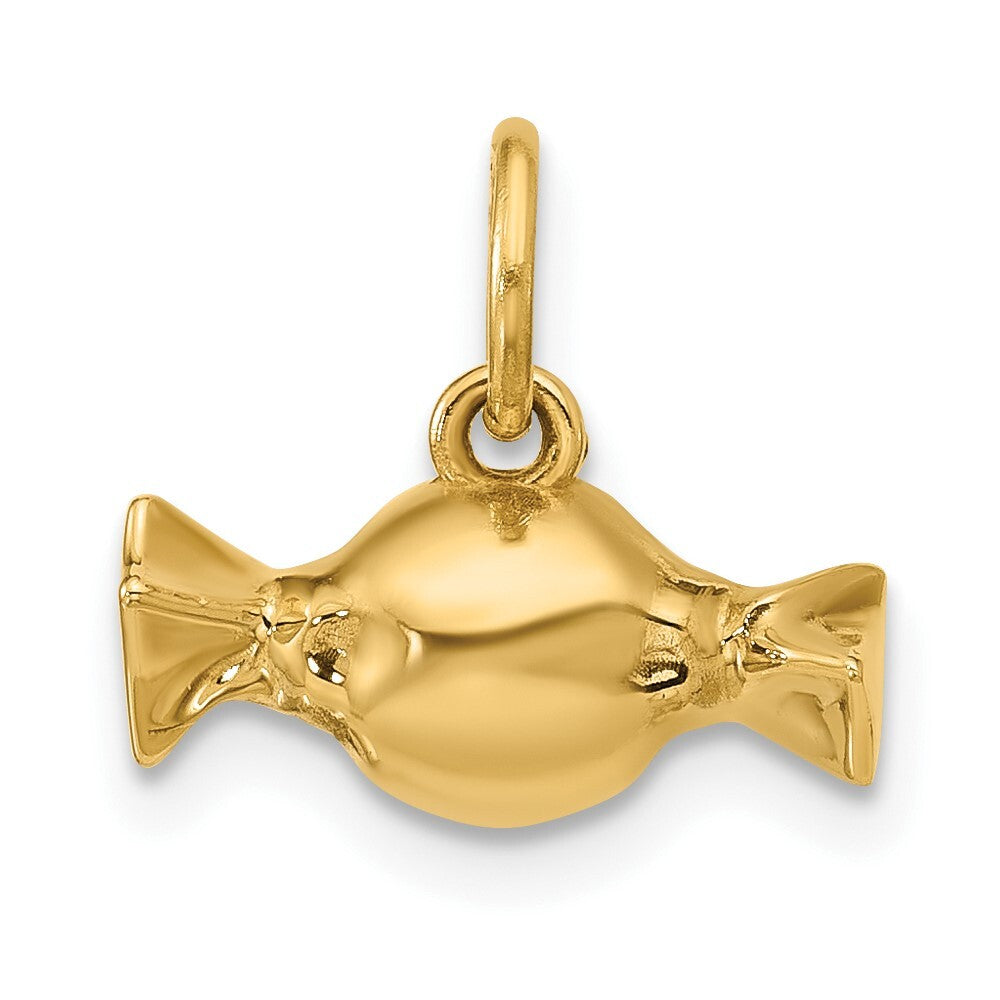 14k Yellow Gold Fancy Taffy Charm Pendant for Women