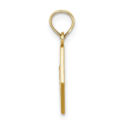 14k Yellow Gold Caduceus Textured Back Medical Charm