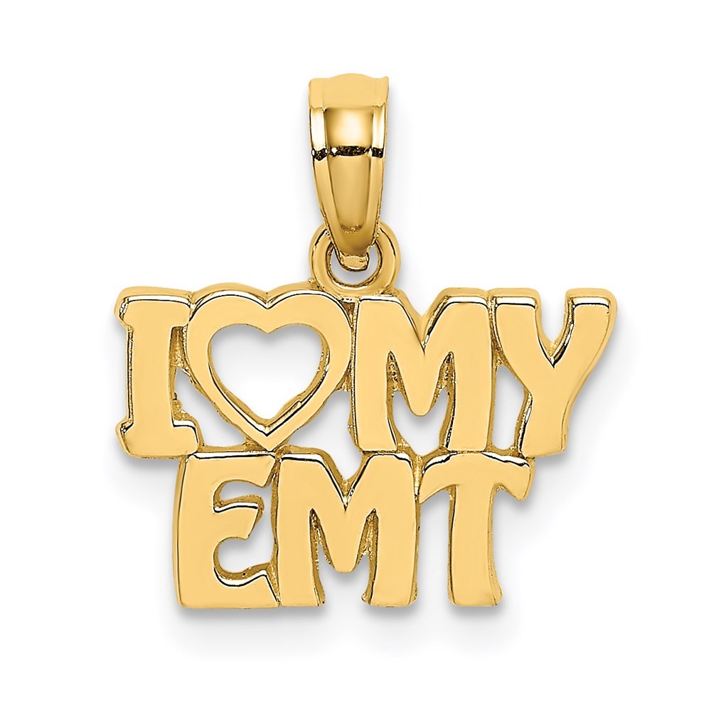 14k Yellow Gold I LOVE MY EMT Charm
