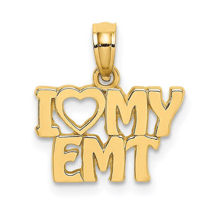 14k Yellow Gold I LOVE MY EMT Charm