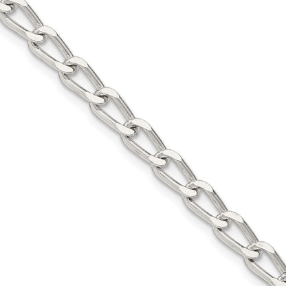 Sterling Silver 4.3mm Open Elongated Link Chain Necklace
