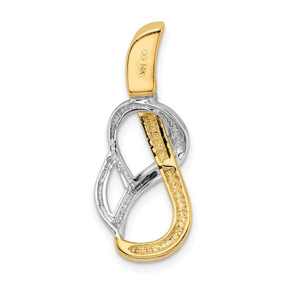 14k Two-Tone Gold Fancy Omega Slide