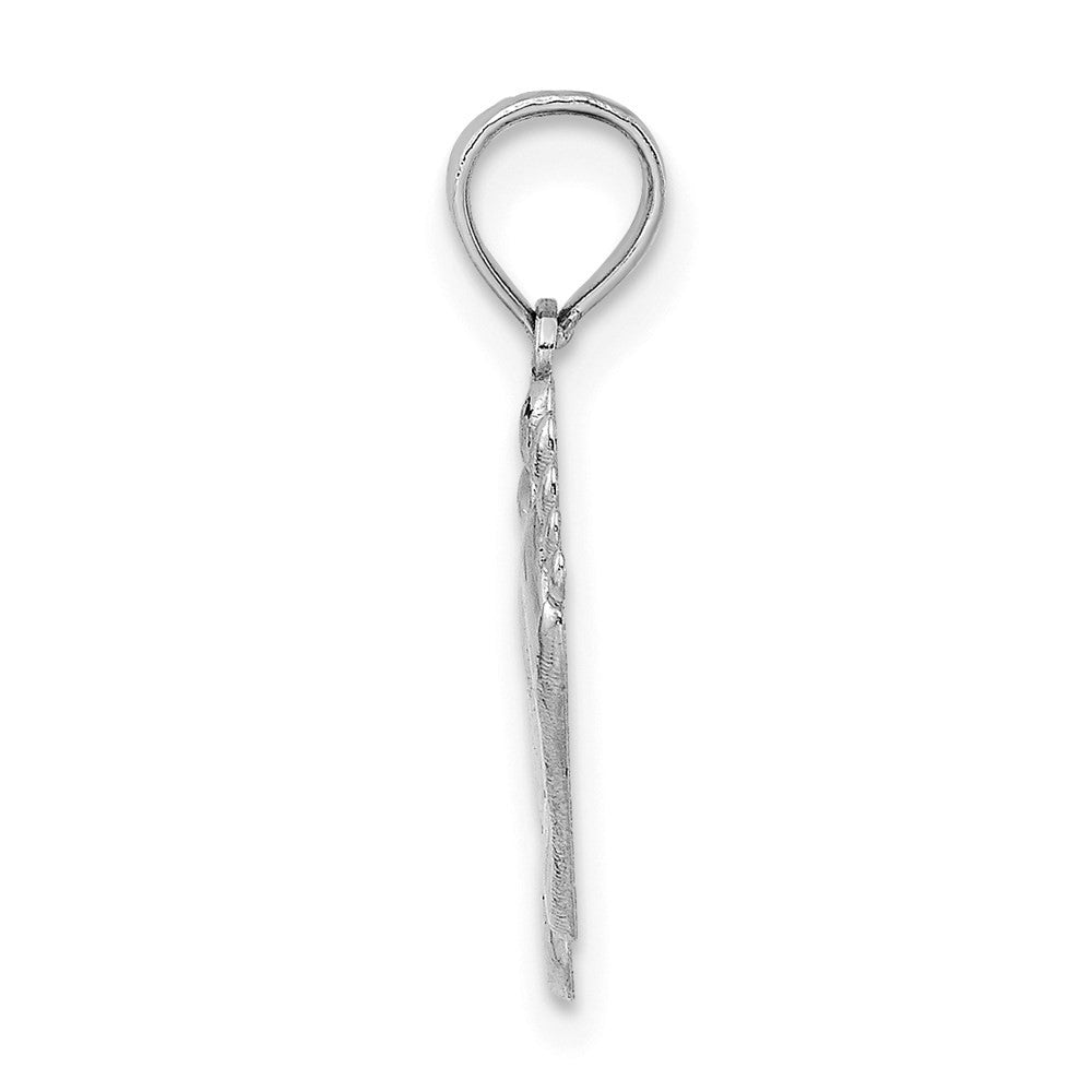 14k White Gold Double Feet Hang Ten Style Charm Pendant