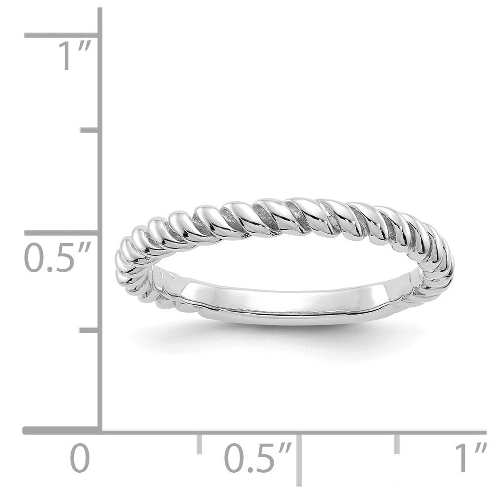 14k White Gold Polished Twisted Band Ring