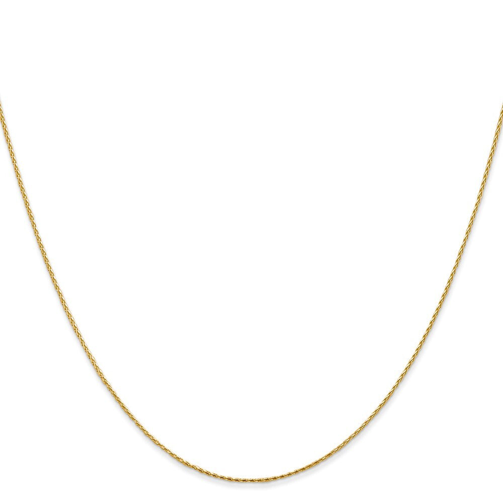 14k Yellow Gold 30 inch .8mm Diamond-cut Parisian Wheat with Lobster Clasp Chain