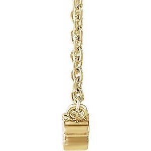 14k Yellow Gold .015 CT Natural Diamond Solitaire Pendant Necklace 16-18"