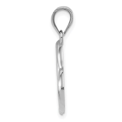 14k White Gold Polished Open Heart Pendant for Women