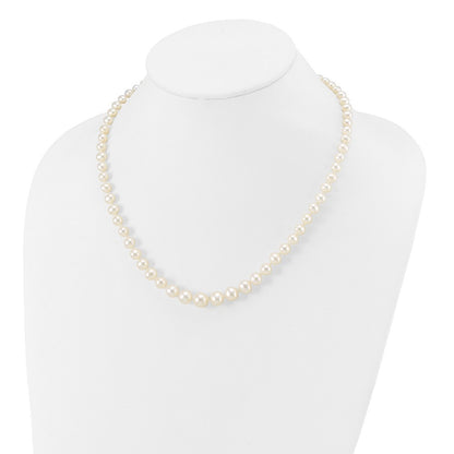 14k Yellow Gold 4-8mm White Freshwater Cultured Pearl Graduated 18 inch Necklace