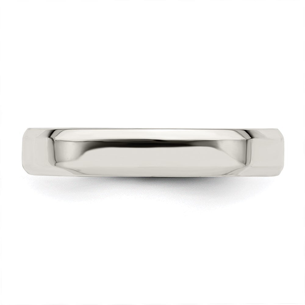 Sterling Silver 4mm Beveled Edge Size 10 Band Ring
