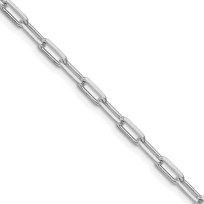 Sterling Silver Rhodium-plated 3.25mm Elongated Open Link Chain Necklace