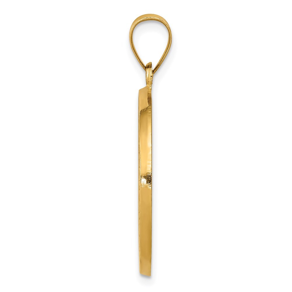 14k Yellow Gold Polished/Satin St. Benedict Reversible Hollow Medal
