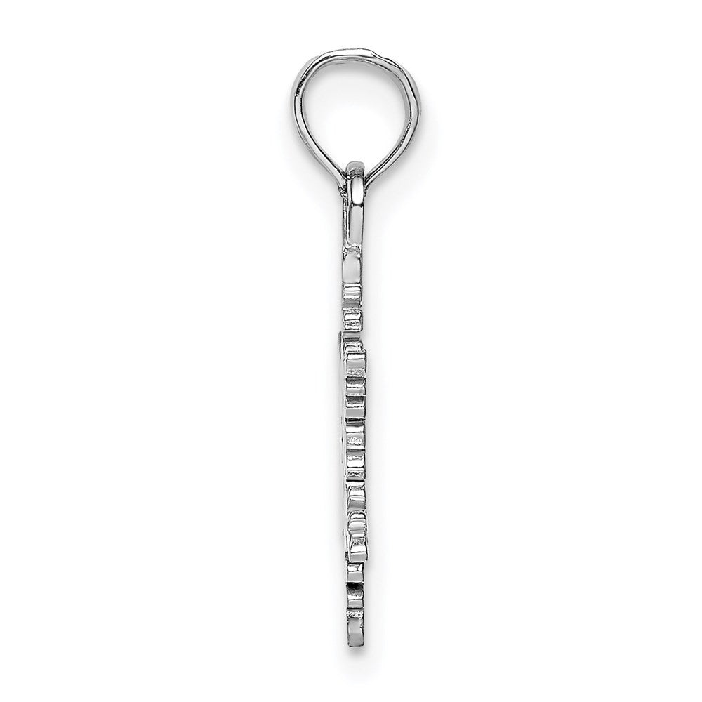 14k White Gold Small Snowflake Pendant