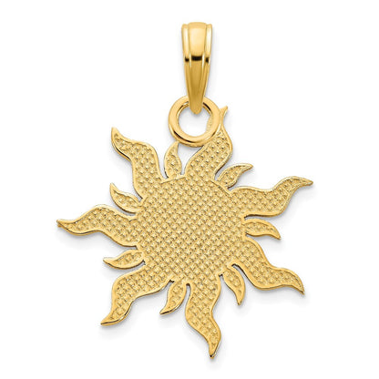14k Yellow Gold Epoxy I LOVE MY SUNSHINE Sun Pendant