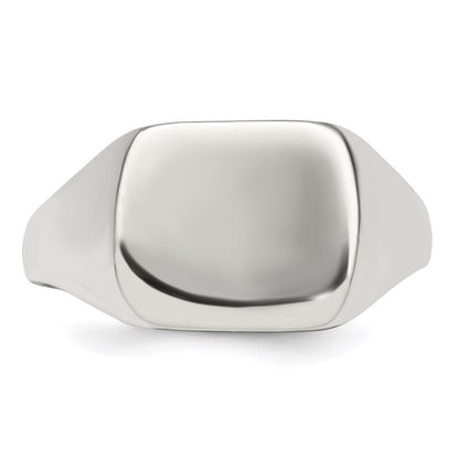 Sterling Silver 12x12mm Closed Back Signet Ring Size 10