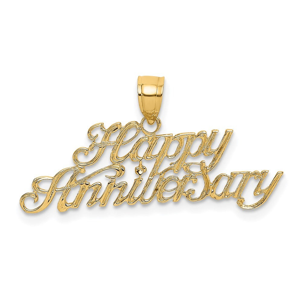 14k Yellow Gold Polished HAPPY ANNIVERSARY Charm