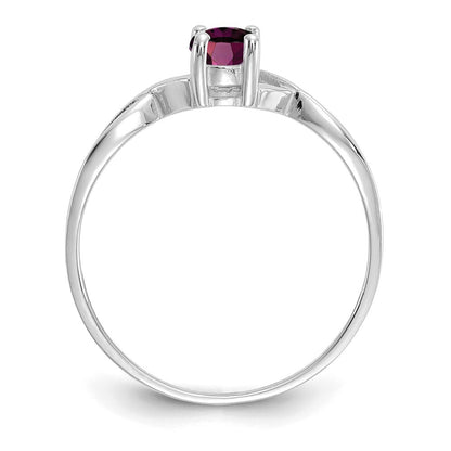 14k White Gold Rhodolite Garnet Birthstone Ring