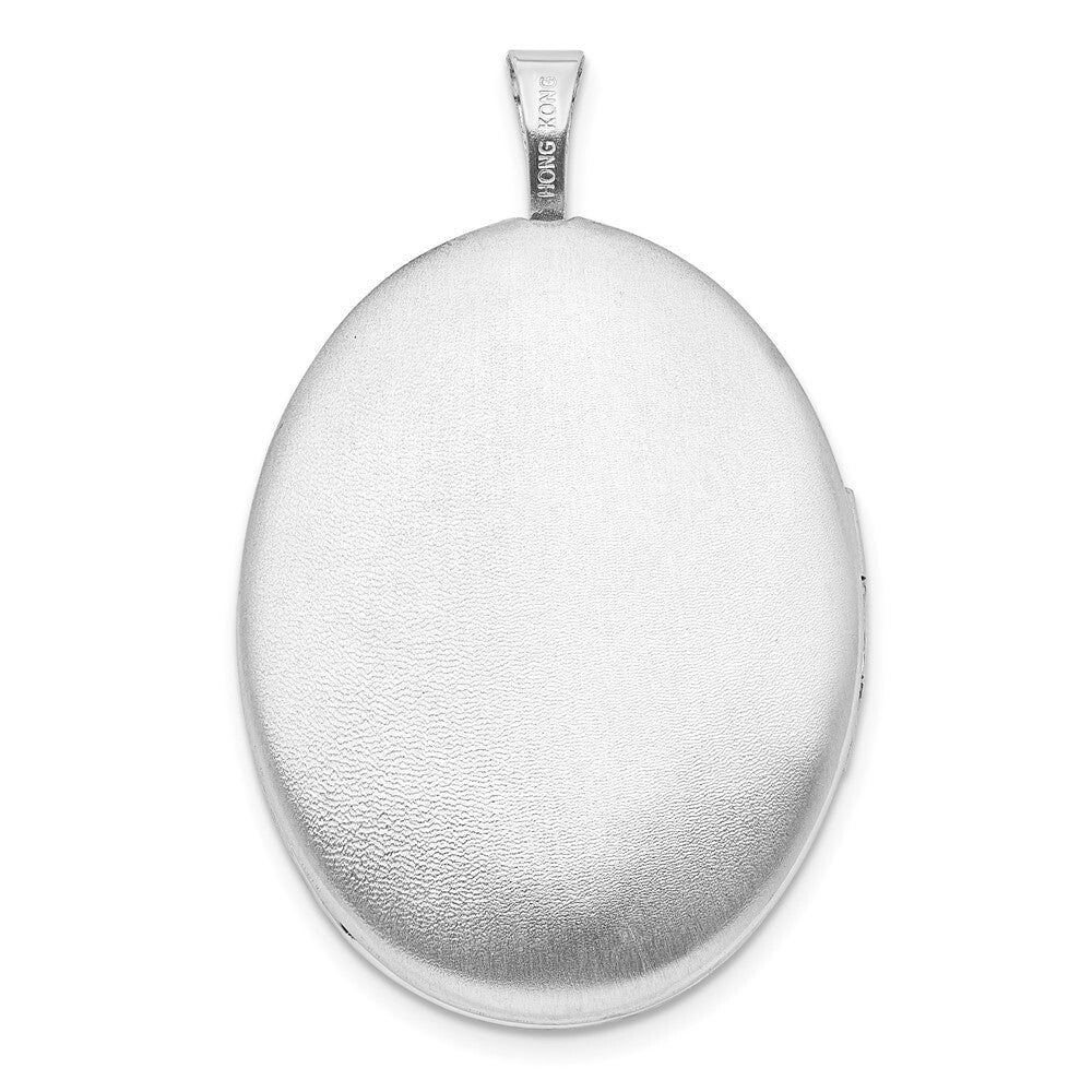 Sterling Silver RH-plated Gold-tone Bee & Honeycomb 26x20mm Oval Locket