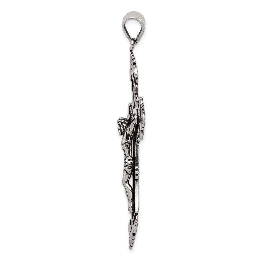 Sterling Silver Antiqued Crucifix Pendant Holiday Gift for Women