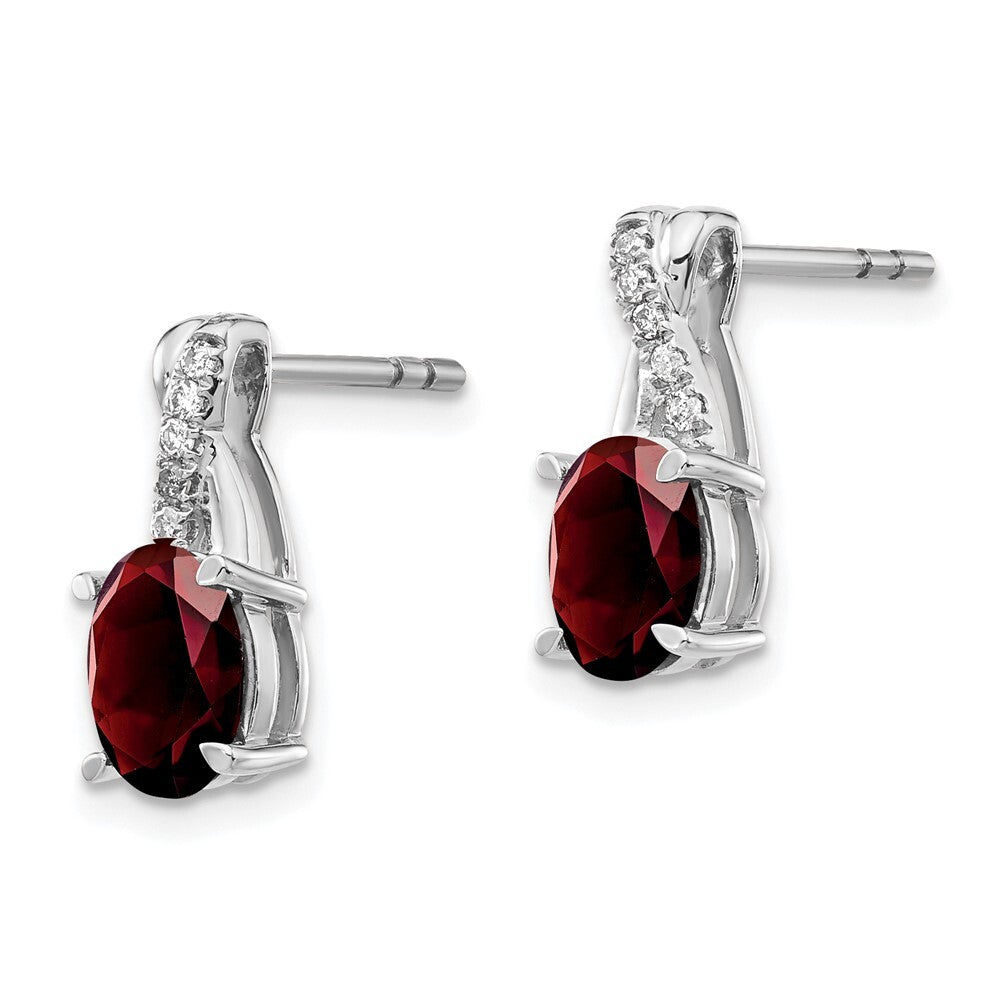 14k White Gold Garnet and Diamond Drop & Dangle Earrings