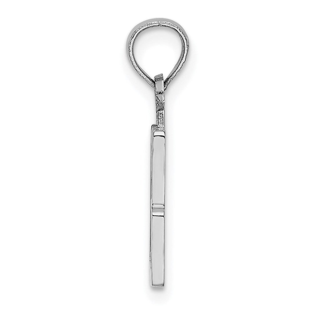 14K White Polished Number 13 Pendant