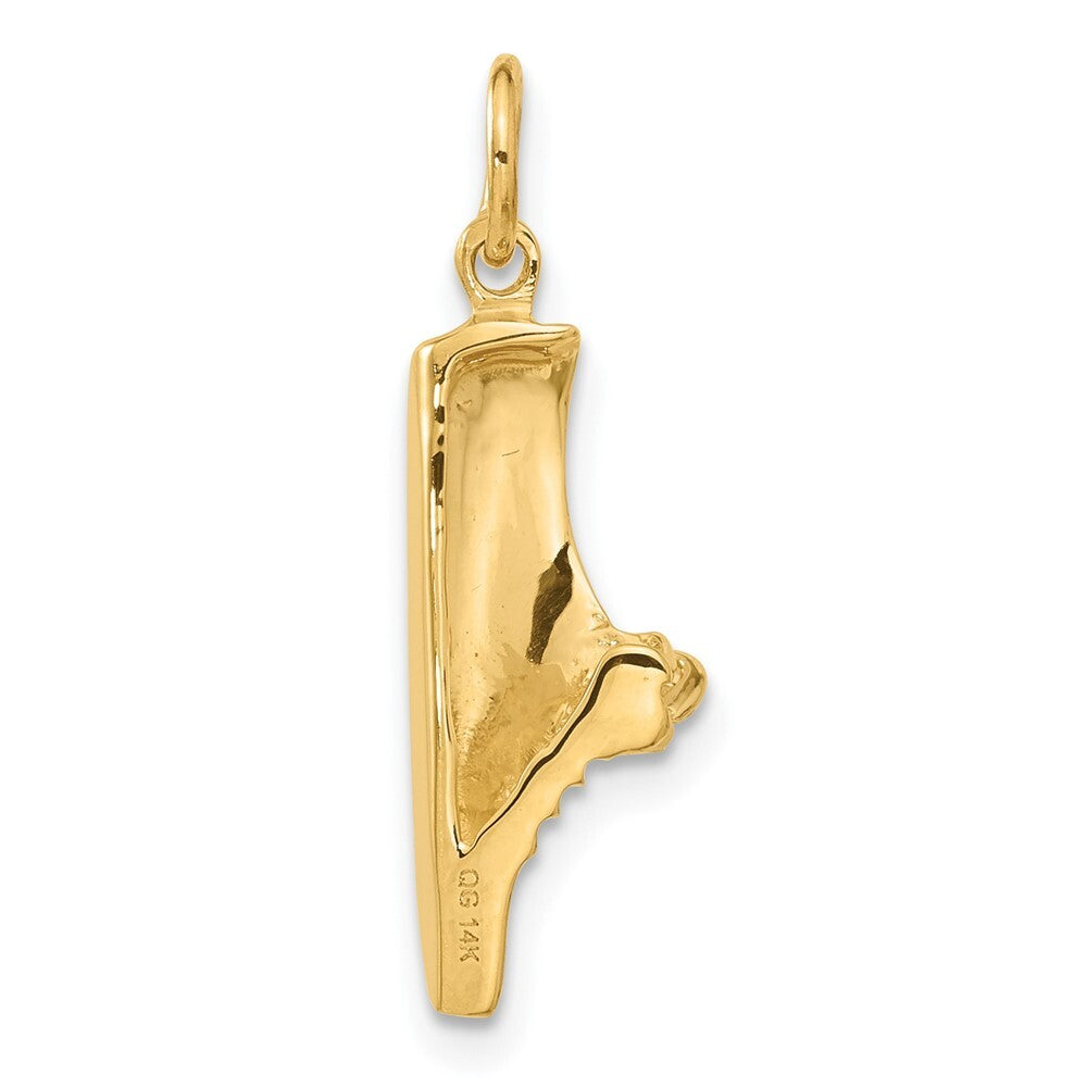 14k Yellow Gold Jogging Shoe Charm Pendant for Women