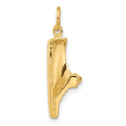 14k Yellow Gold Jogging Shoe Charm Pendant for Women